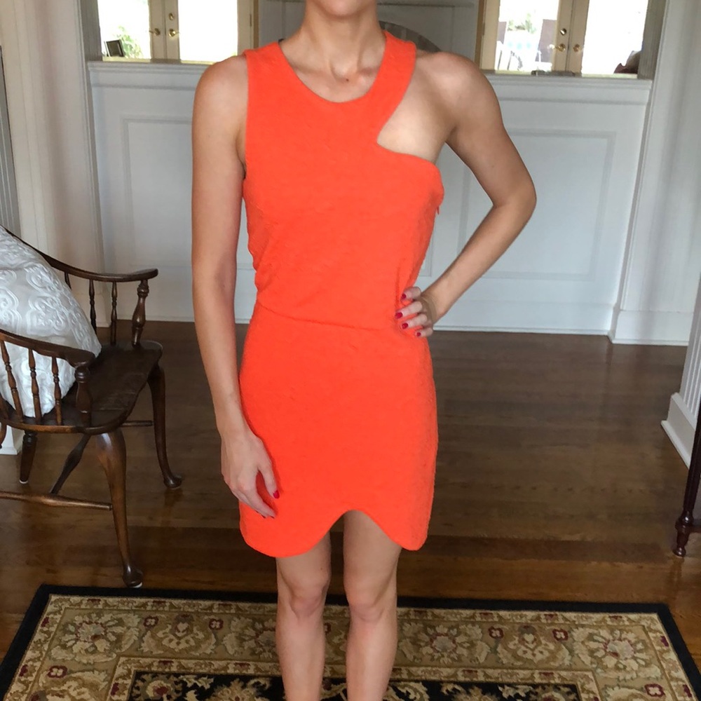 Orange cocktail dress